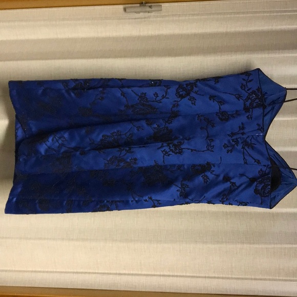 Blue Semi Formal Mini with Black Caviar Beading - Picture 3 of 3